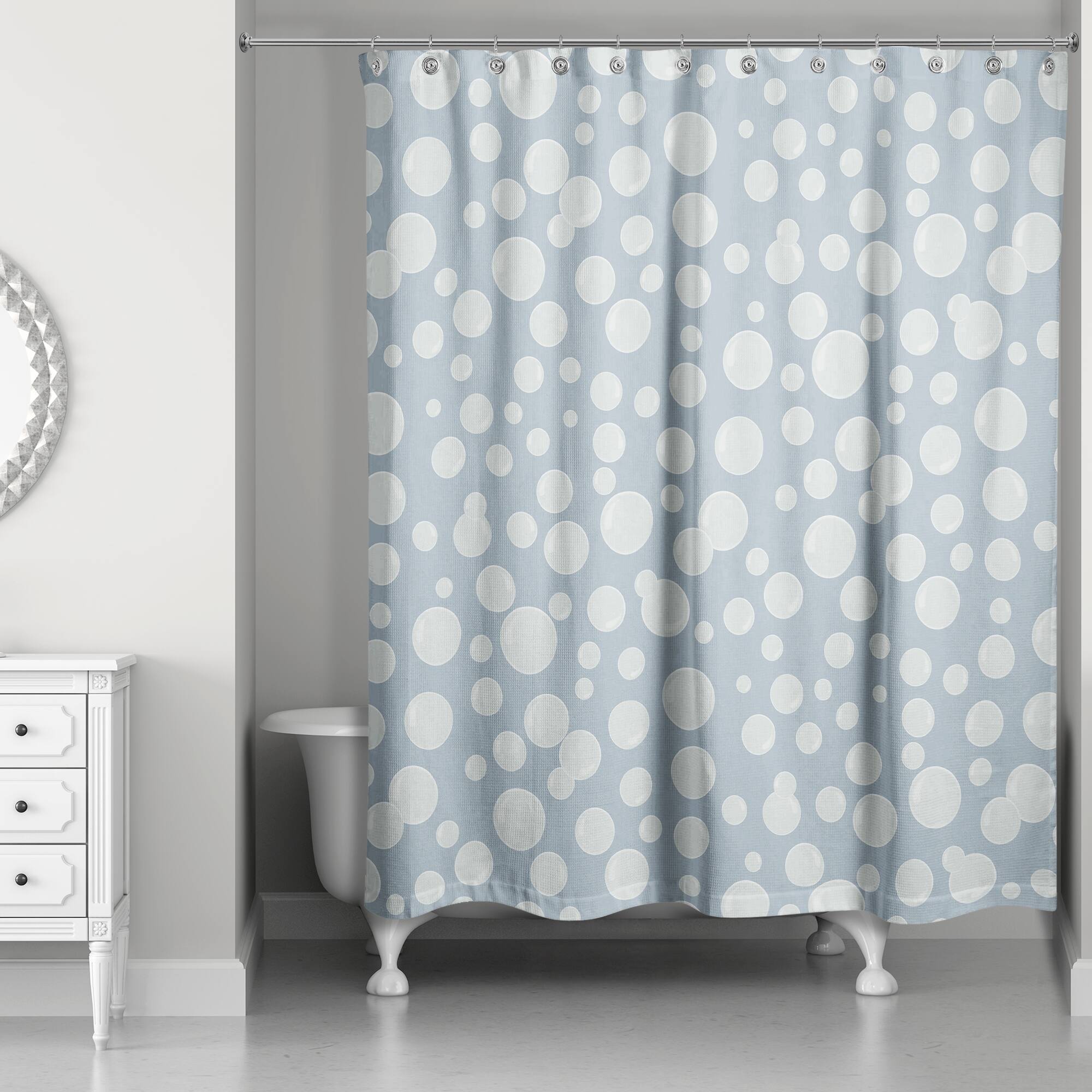 74" Bubbles All Over Shower Curtain